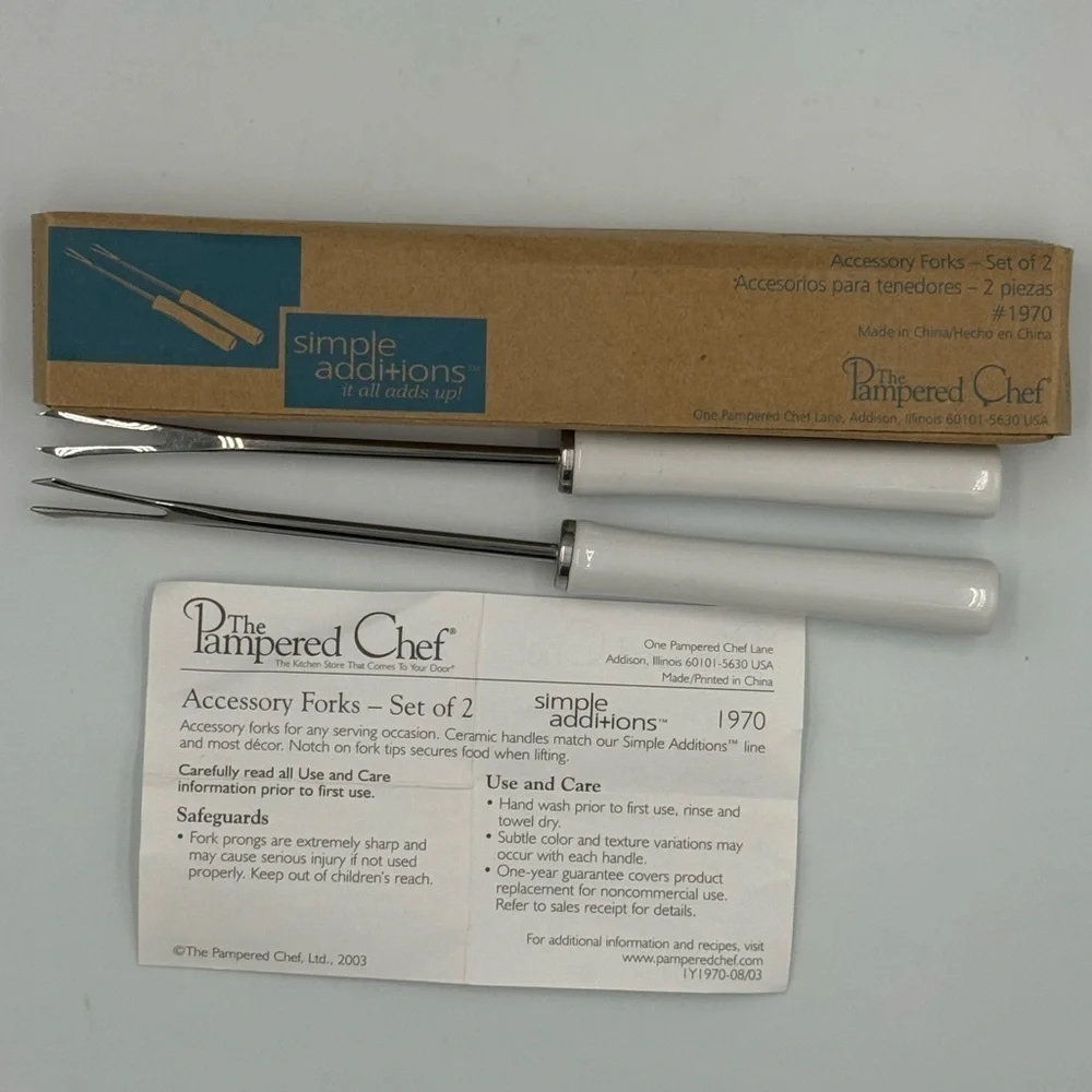 Pampered Chef Simple Additions Accessory Forks Item #1970 New Old Stock